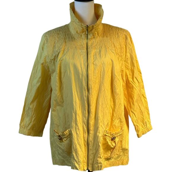 Chico's Zenergy Lightweight Jacket Walking Athleisure Women 3/XL Zip-up Yellow - Picture 1 of 9
